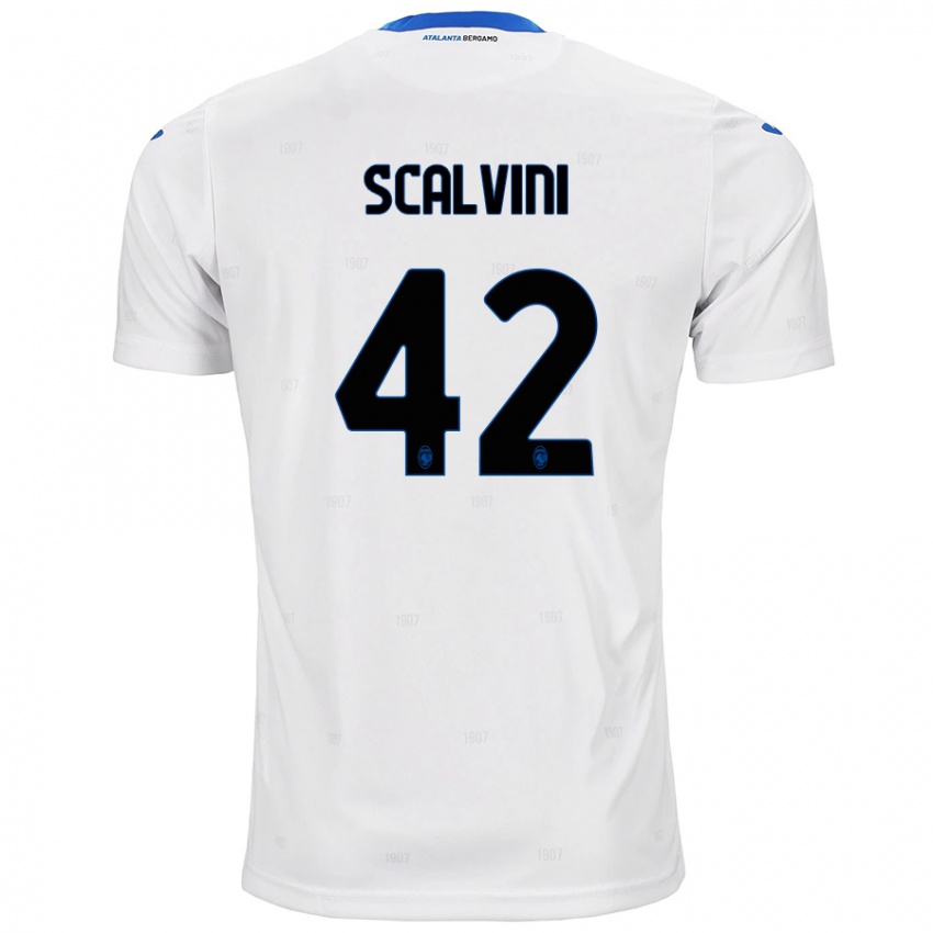 Kinder Giorgio Scalvini #42 Weiß Auswärtstrikot Trikot 2024/25 T-Shirt