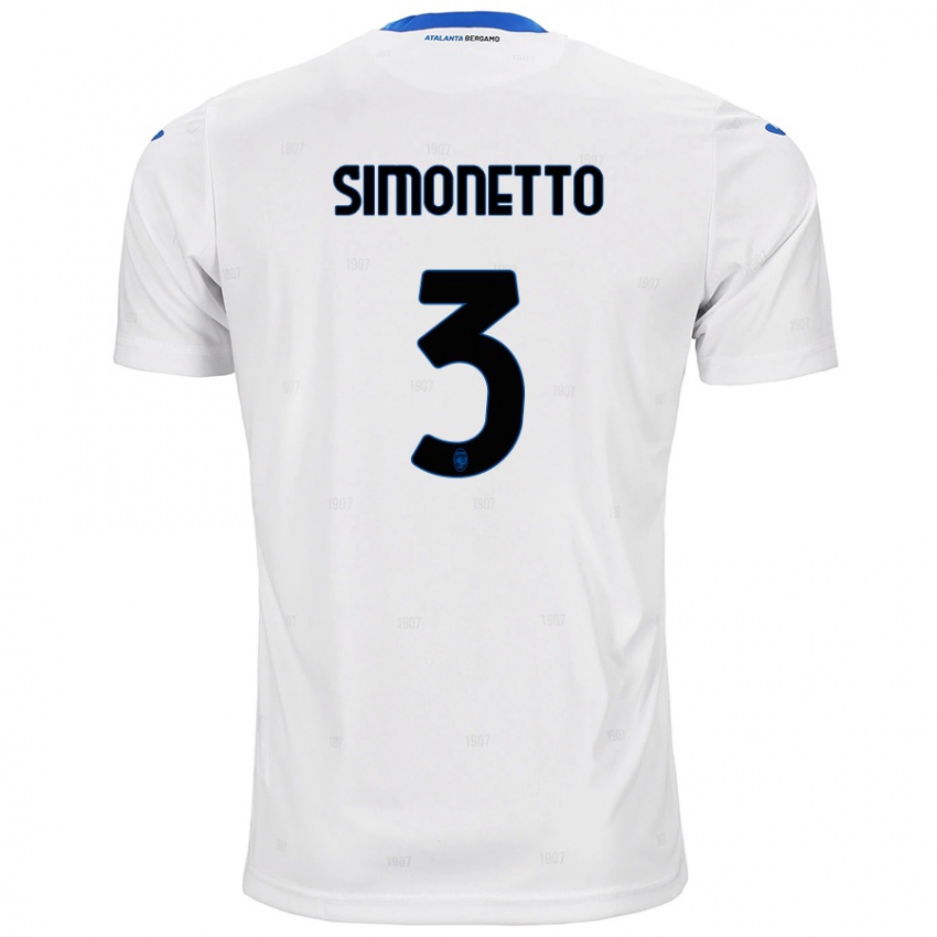 Kinder Federico Simonetto #3 Weiß Auswärtstrikot Trikot 2024/25 T-Shirt