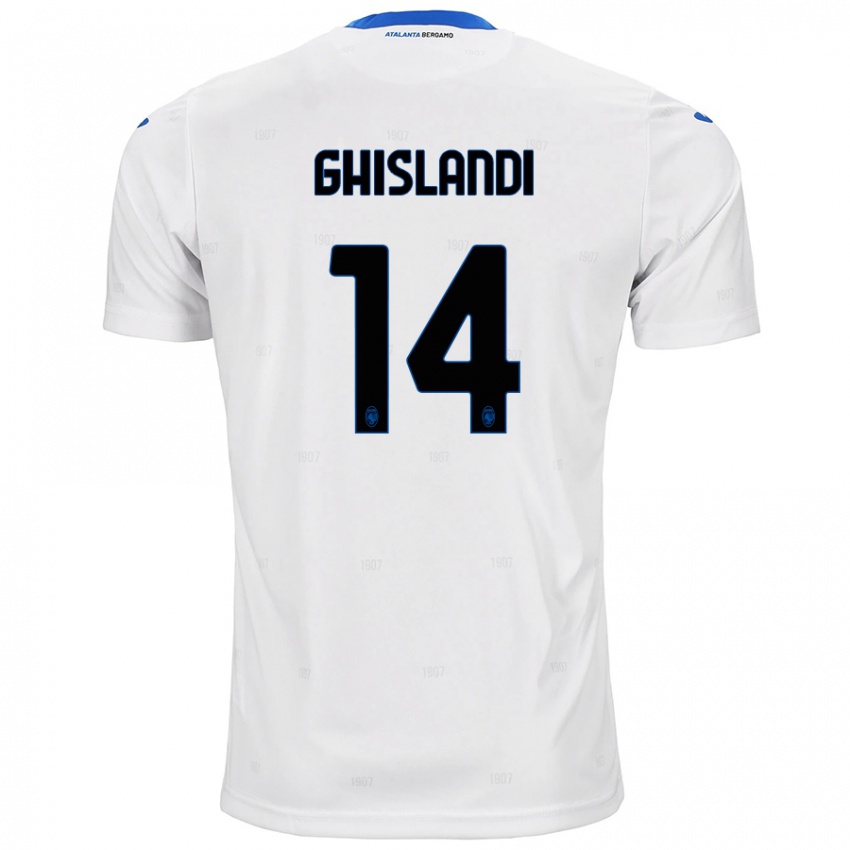 Kinder Davide Ghislandi #14 Weiß Auswärtstrikot Trikot 2024/25 T-Shirt