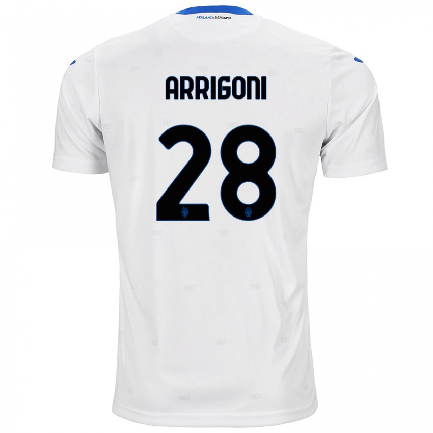 Kinder Mattia Arrigoni #28 Weiß Auswärtstrikot Trikot 2024/25 T-Shirt