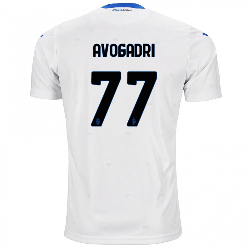 Kinder Lorenzo Avogadri #77 Weiß Auswärtstrikot Trikot 2024/25 T-Shirt