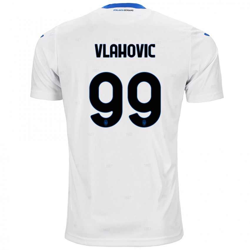 Kinder Vanja Vlahovic #99 Weiß Auswärtstrikot Trikot 2024/25 T-Shirt