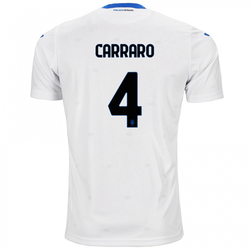 Kinder Marco Carraro #4 Weiß Auswärtstrikot Trikot 2024/25 T-Shirt