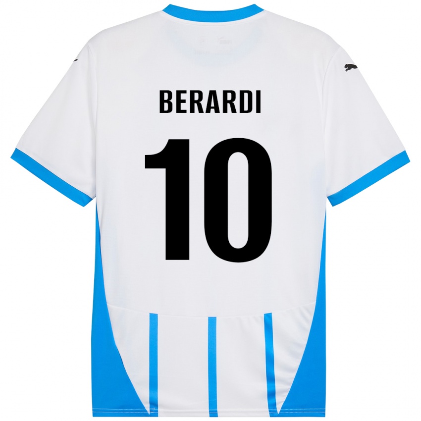 Kinder Domenico Berardi #10 Weiß Blau Auswärtstrikot Trikot 2024/25 T-Shirt