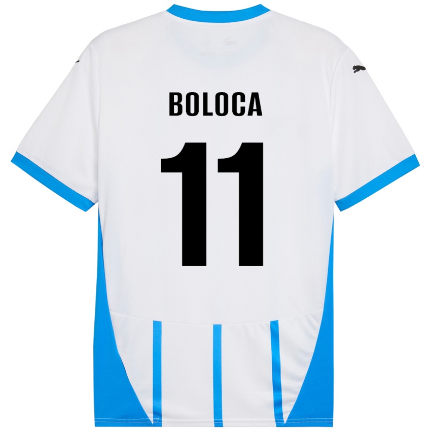 Kinder Daniel Boloca #11 Weiß Blau Auswärtstrikot Trikot 2024/25 T-Shirt