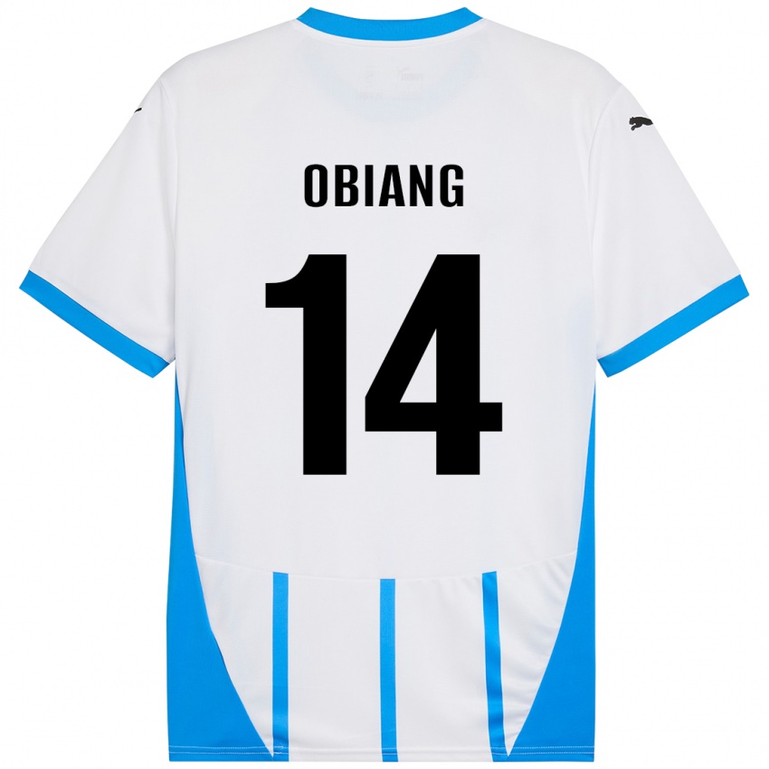 Kinder Pedro Obiang #14 Weiß Blau Auswärtstrikot Trikot 2024/25 T-Shirt