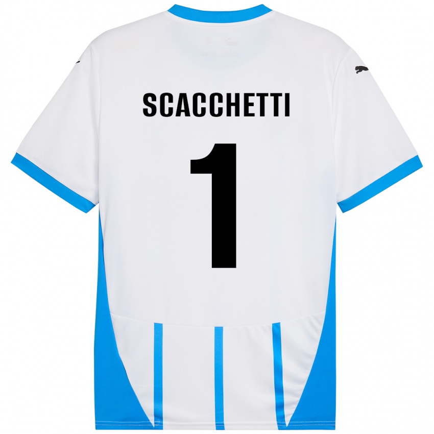 Kinder Alessandro Scacchetti #1 Weiß Blau Auswärtstrikot Trikot 2024/25 T-Shirt