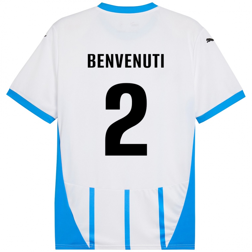 Kinder Giacomo Benvenuti #2 Weiß Blau Auswärtstrikot Trikot 2024/25 T-Shirt