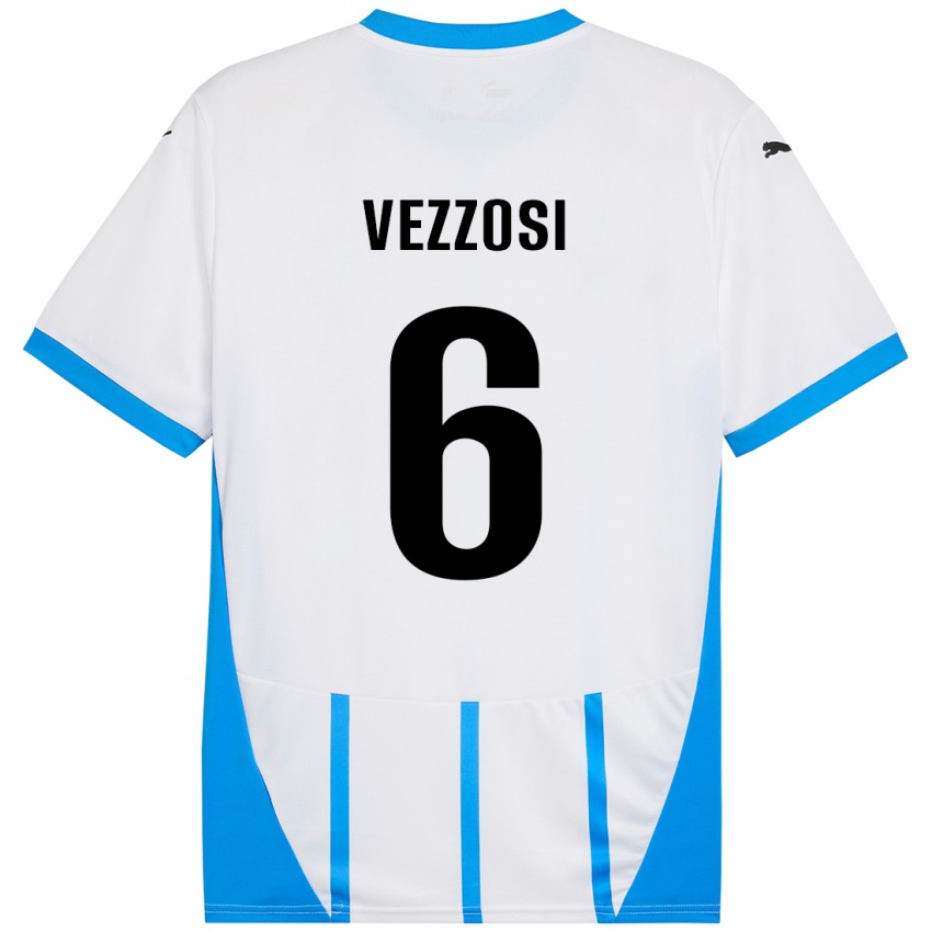 Kinder Giorgio Vezzosi #6 Weiß Blau Auswärtstrikot Trikot 2024/25 T-Shirt