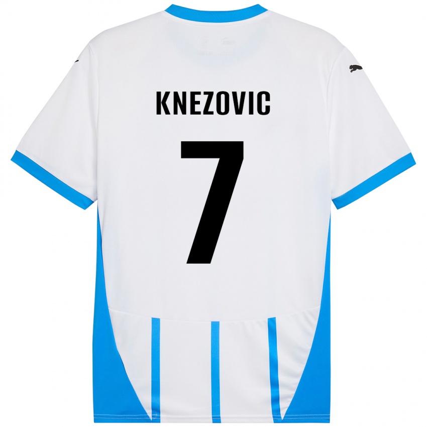 Kinder Borna Knezovic #7 Weiß Blau Auswärtstrikot Trikot 2024/25 T-Shirt