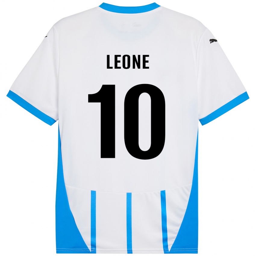 Kinder Kevin Leone #10 Weiß Blau Auswärtstrikot Trikot 2024/25 T-Shirt