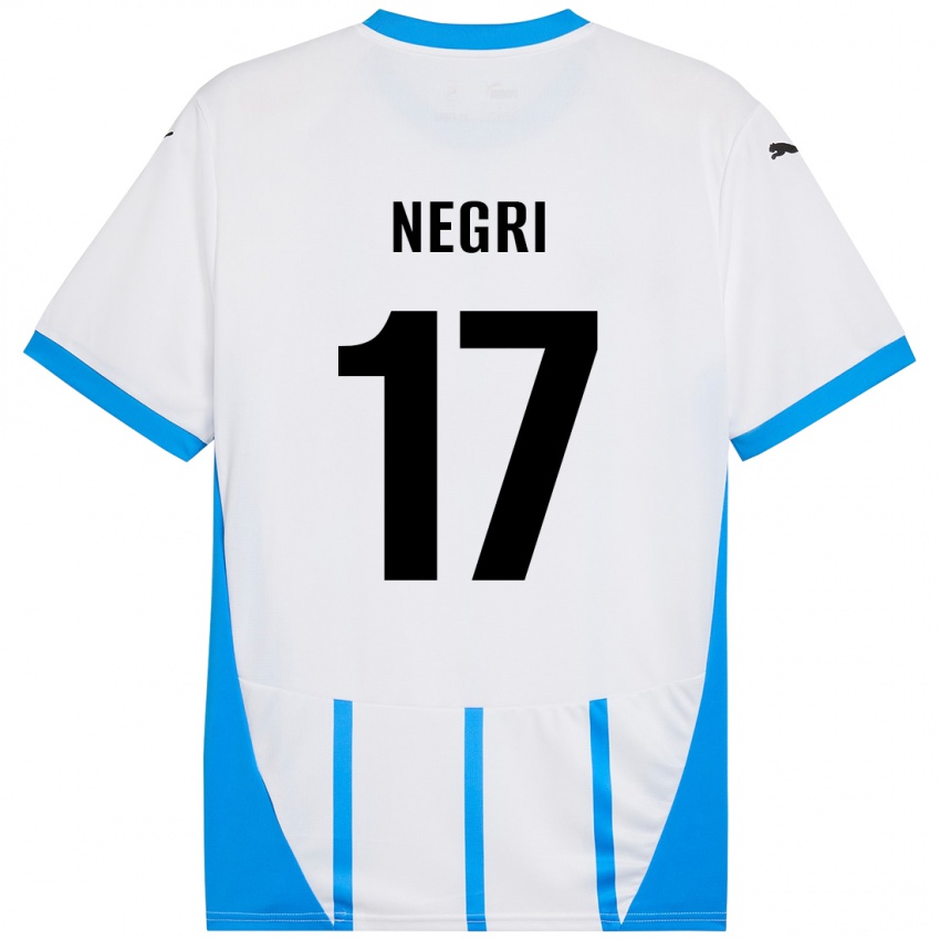 Kinder Gabriele Negri #17 Weiß Blau Auswärtstrikot Trikot 2024/25 T-Shirt