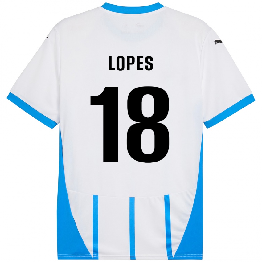 Kinder Emerick Lopes #18 Weiß Blau Auswärtstrikot Trikot 2024/25 T-Shirt