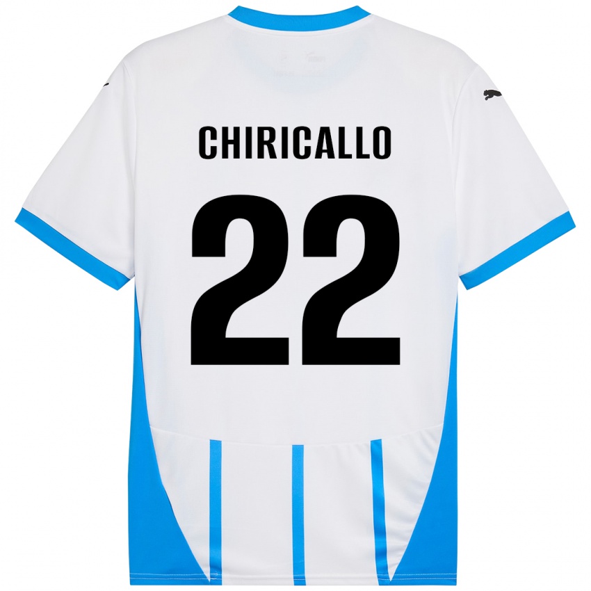 Kinder Giovanni Chiricallo #22 Weiß Blau Auswärtstrikot Trikot 2024/25 T-Shirt