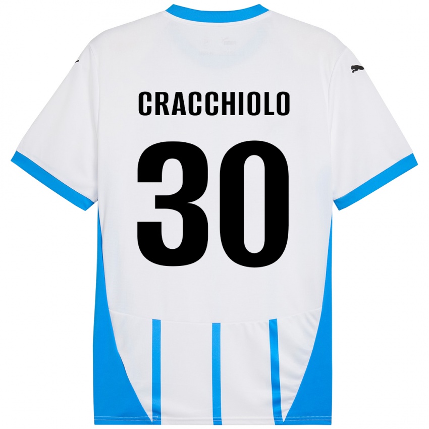 Kinder Leonardo Cracchiolo #30 Weiß Blau Auswärtstrikot Trikot 2024/25 T-Shirt