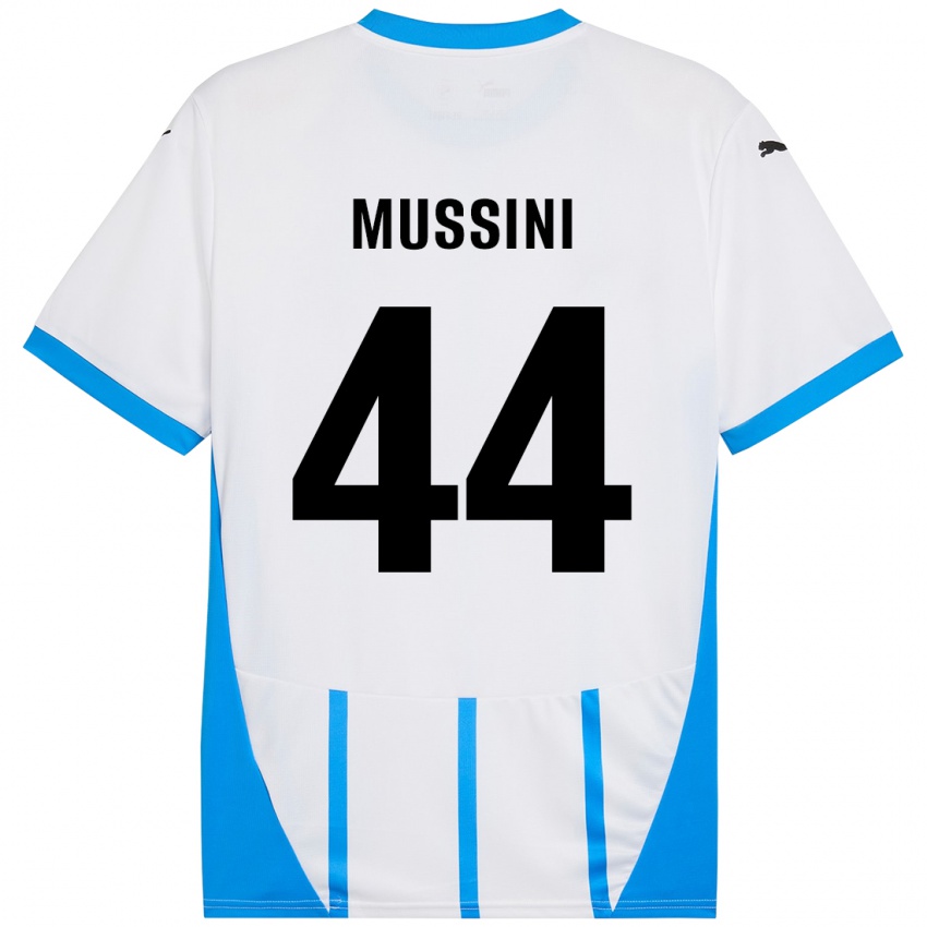 Kinder Andrea Mussini #44 Weiß Blau Auswärtstrikot Trikot 2024/25 T-Shirt