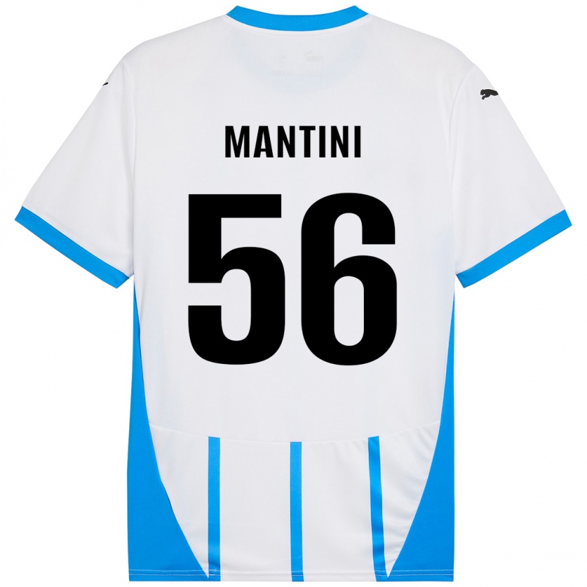 Kinder Raffaele Mantini #56 Weiß Blau Auswärtstrikot Trikot 2024/25 T-Shirt