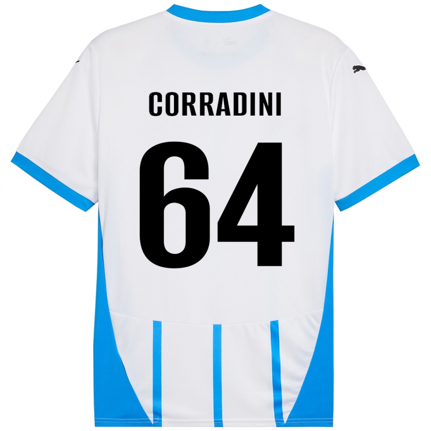 Kinder Francesco Corradini #64 Weiß Blau Auswärtstrikot Trikot 2024/25 T-Shirt