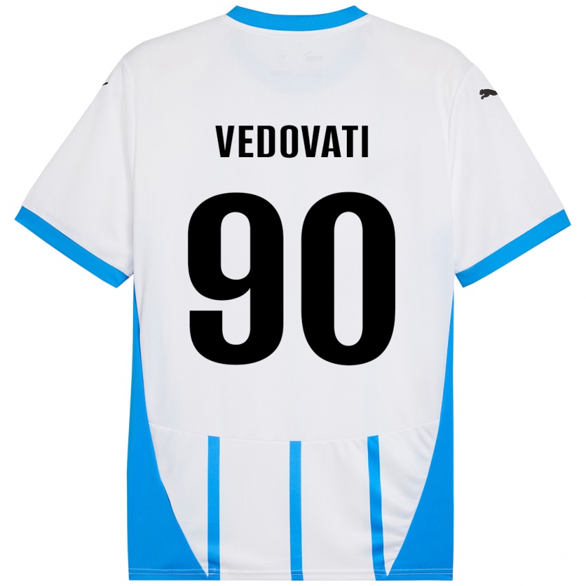 Kinder Gabriele Vedovati #90 Weiß Blau Auswärtstrikot Trikot 2024/25 T-Shirt