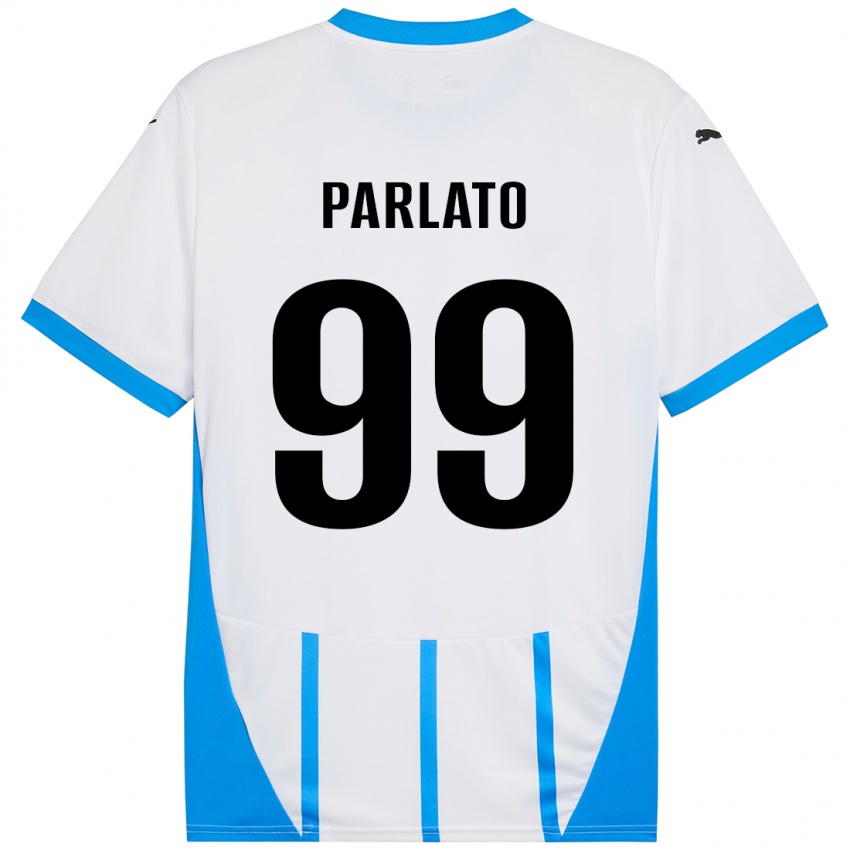 Kinder Claudio Parlato #99 Weiß Blau Auswärtstrikot Trikot 2024/25 T-Shirt