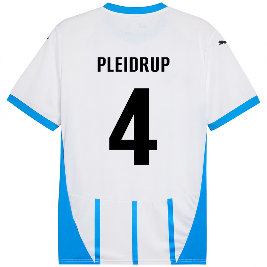 Kinder Caroline Pleidrup #4 Weiß Blau Auswärtstrikot Trikot 2024/25 T-Shirt