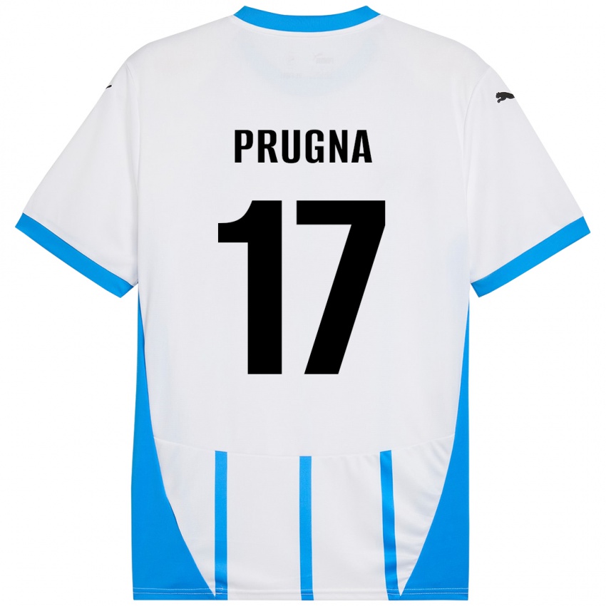 Kinder Cecilia Prugna #17 Weiß Blau Auswärtstrikot Trikot 2024/25 T-Shirt