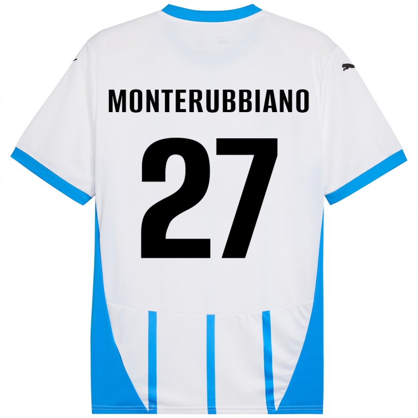 Kinder Valeria Monterubbiano #27 Weiß Blau Auswärtstrikot Trikot 2024/25 T-Shirt