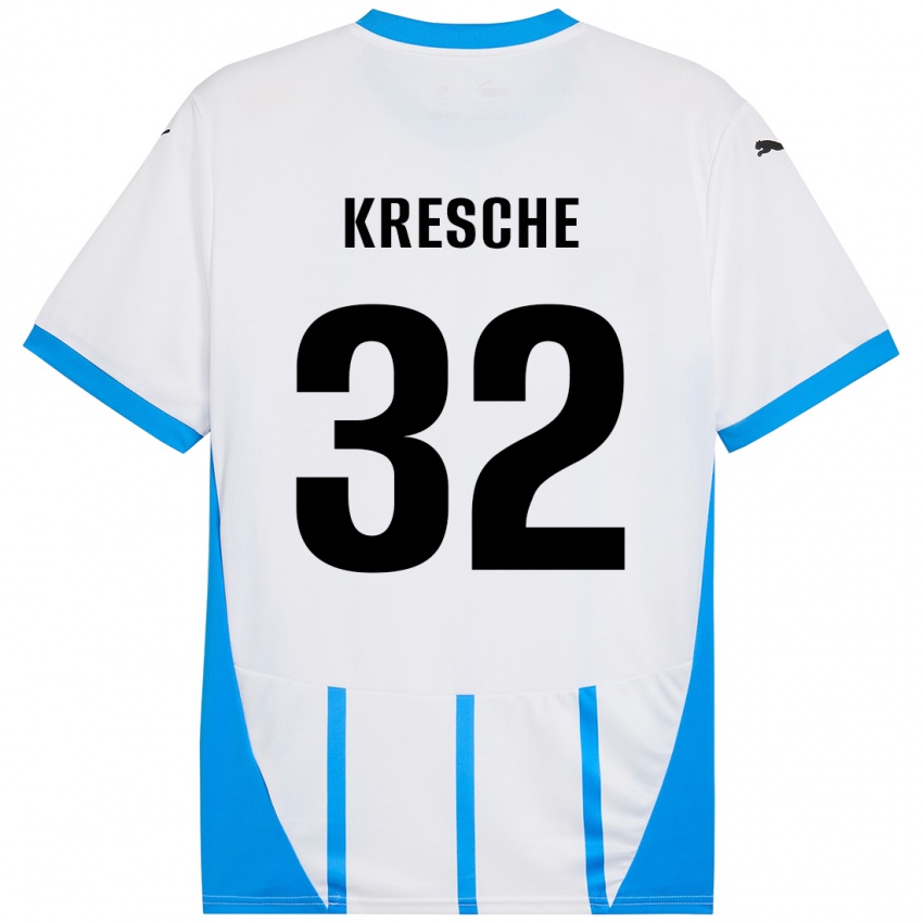 Kinder Isabella Kresche #32 Weiß Blau Auswärtstrikot Trikot 2024/25 T-Shirt