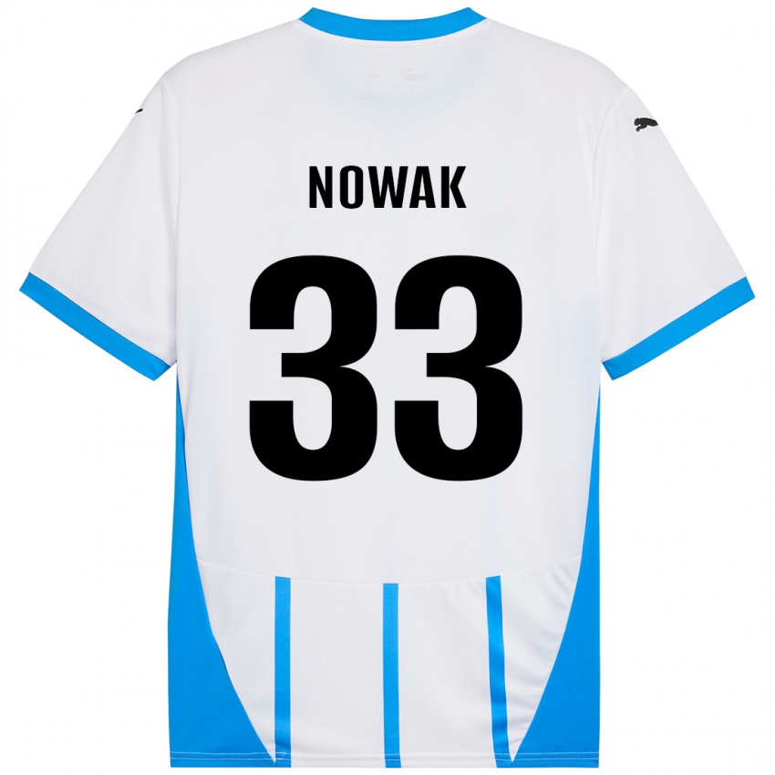 Kinder Julie Nowak #33 Weiß Blau Auswärtstrikot Trikot 2024/25 T-Shirt