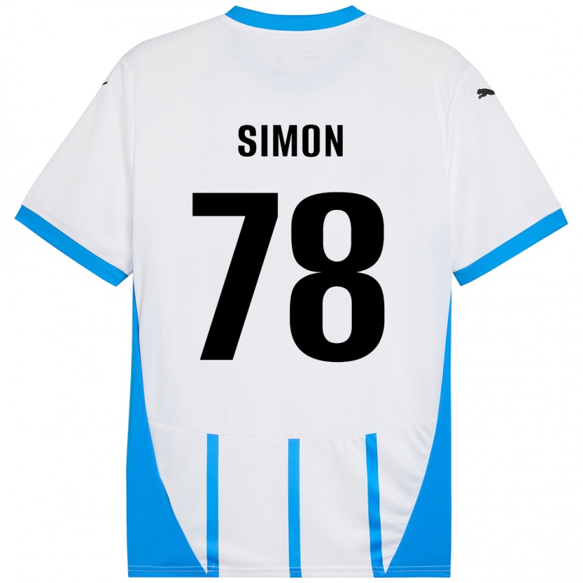 Kinder Bénédicte Simon #78 Weiß Blau Auswärtstrikot Trikot 2024/25 T-Shirt