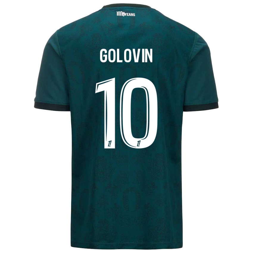 Kinder Aleksandr Golovin #10 Dunkelgrün Auswärtstrikot Trikot 2024/25 T-Shirt