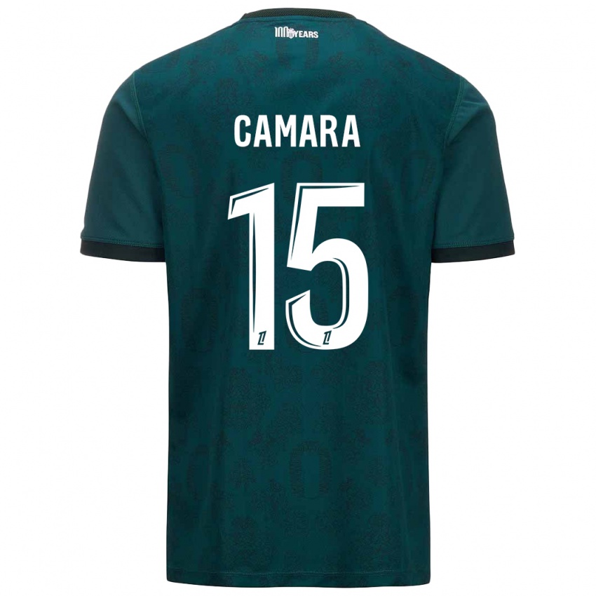 Kinder Lamine Camara #15 Dunkelgrün Auswärtstrikot Trikot 2024/25 T-Shirt