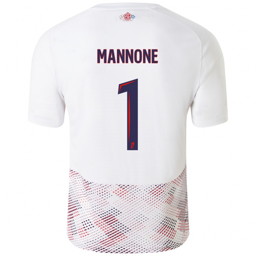 Kinder Vito Mannone #1 Weiß Königsblau Auswärtstrikot Trikot 2024/25 T-Shirt