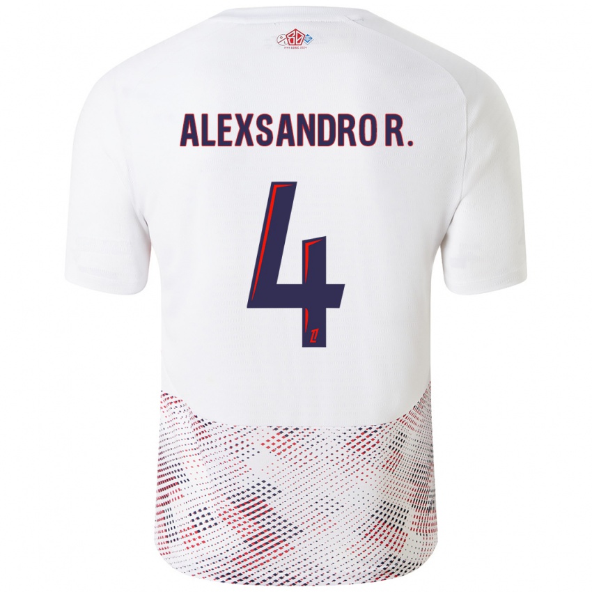 Kinder Alexsandro #4 Weiß Königsblau Auswärtstrikot Trikot 2024/25 T-Shirt