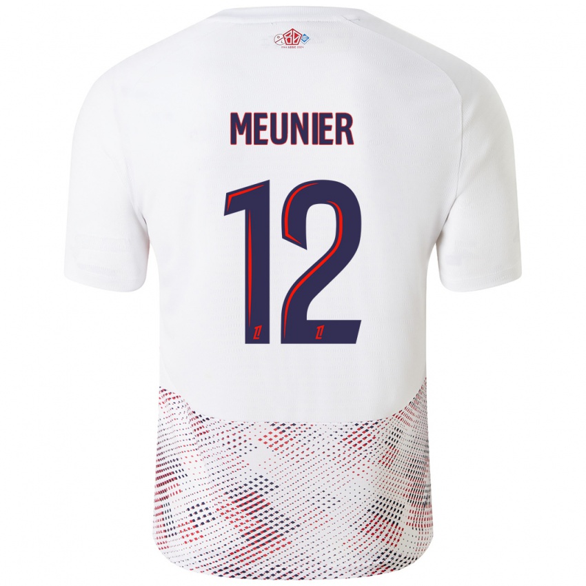 Kinder Thomas Meunier #12 Weiß Königsblau Auswärtstrikot Trikot 2024/25 T-Shirt