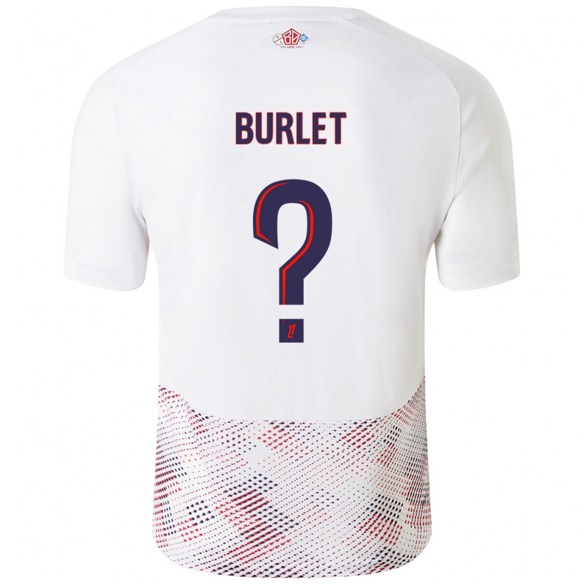 Kinder Vincent Burlet #0 Weiß Königsblau Auswärtstrikot Trikot 2024/25 T-Shirt