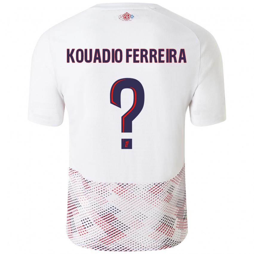 Kinder Wilfrid Kouadio Ferreira #0 Weiß Königsblau Auswärtstrikot Trikot 2024/25 T-Shirt