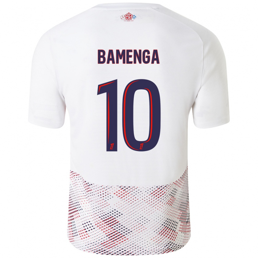 Kinder Naomie Bamenga #10 Weiß Königsblau Auswärtstrikot Trikot 2024/25 T-Shirt