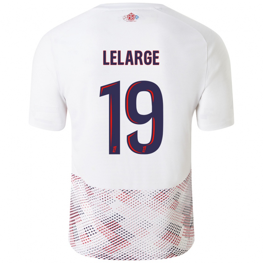 Kinder Claire Lelarge #19 Weiß Königsblau Auswärtstrikot Trikot 2024/25 T-Shirt