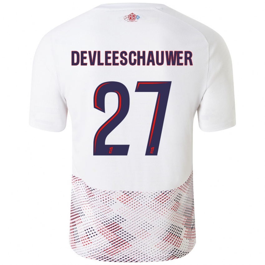 Kinder Gwenaëlle Devleeschauwer #27 Weiß Königsblau Auswärtstrikot Trikot 2024/25 T-Shirt