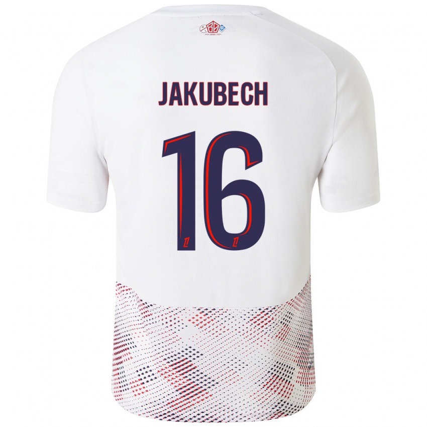 Kinder Adam Jakubech #16 Weiß Königsblau Auswärtstrikot Trikot 2024/25 T-Shirt