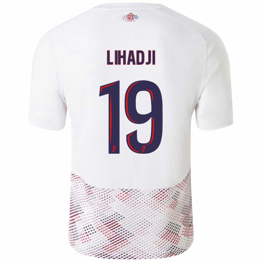 Kinder Isaac Lihadji #19 Weiß Königsblau Auswärtstrikot Trikot 2024/25 T-Shirt