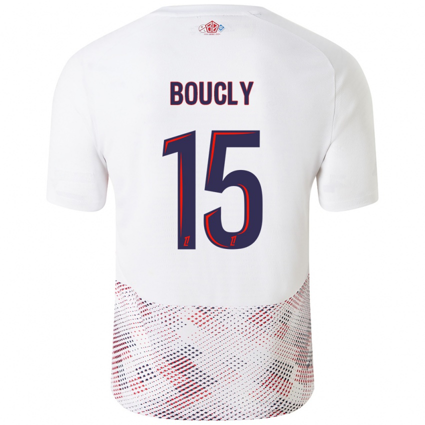 Kinder Maite Boucly #15 Weiß Königsblau Auswärtstrikot Trikot 2024/25 T-Shirt