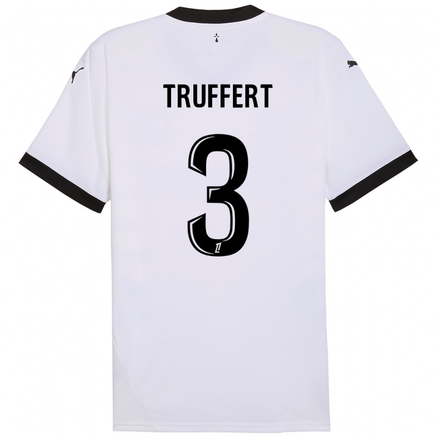 Kinder Adrien Truffert #3 Weiß Schwarz Auswärtstrikot Trikot 2024/25 T-Shirt