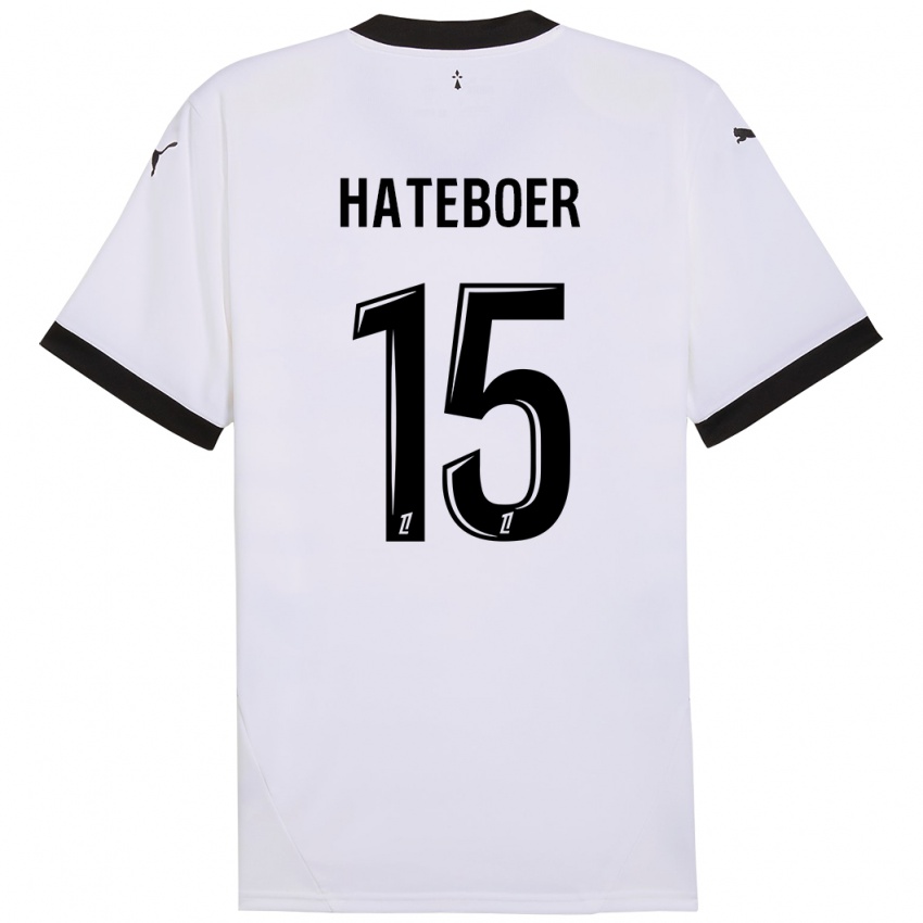 Kinder Hans Hateboer #15 Weiß Schwarz Auswärtstrikot Trikot 2024/25 T-Shirt