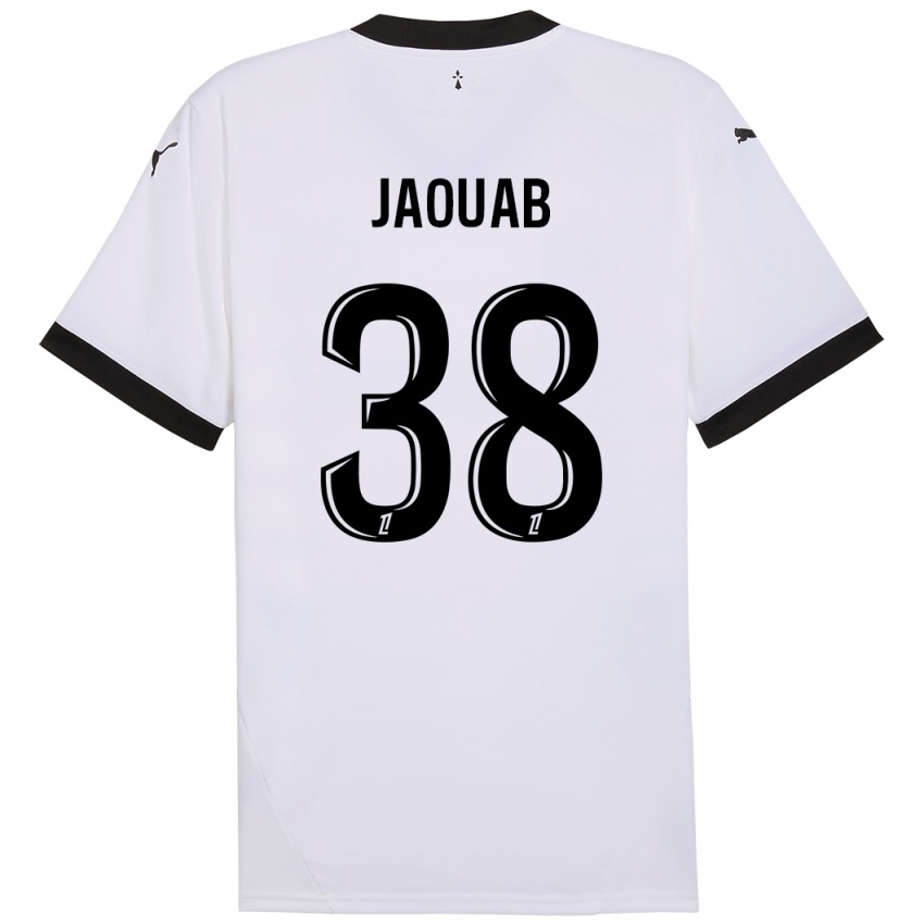 Kinder Mohamed Jaouab #38 Weiß Schwarz Auswärtstrikot Trikot 2024/25 T-Shirt