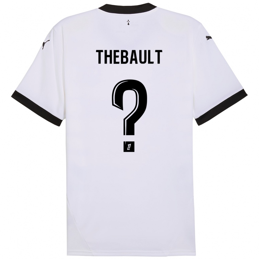 Kinder Yaël Thébault #0 Weiß Schwarz Auswärtstrikot Trikot 2024/25 T-Shirt