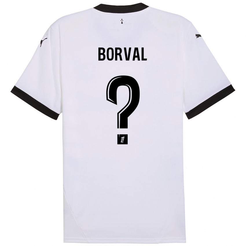 Kinder Cyril Borval #0 Weiß Schwarz Auswärtstrikot Trikot 2024/25 T-Shirt