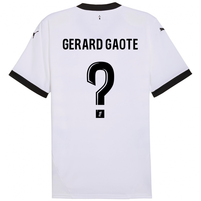 Kinder Steven Gerard Gaote #0 Weiß Schwarz Auswärtstrikot Trikot 2024/25 T-Shirt