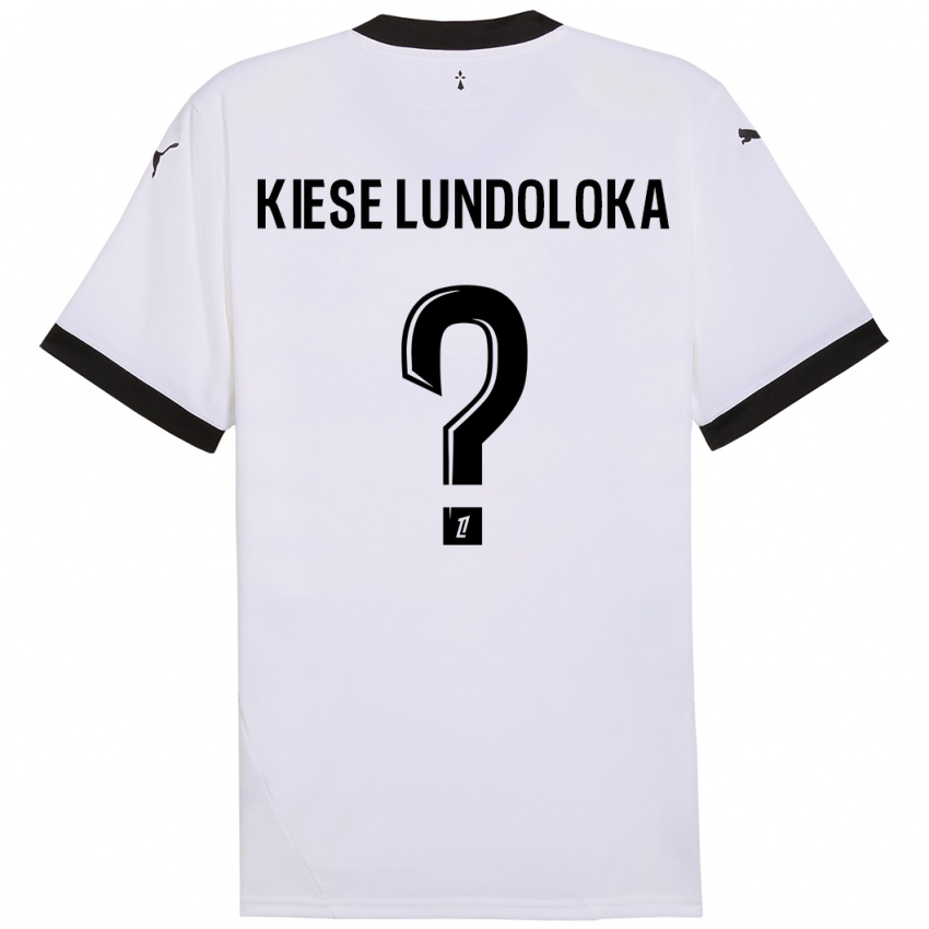 Kinder Jeanslor Kiese Lundoloka #0 Weiß Schwarz Auswärtstrikot Trikot 2024/25 T-Shirt